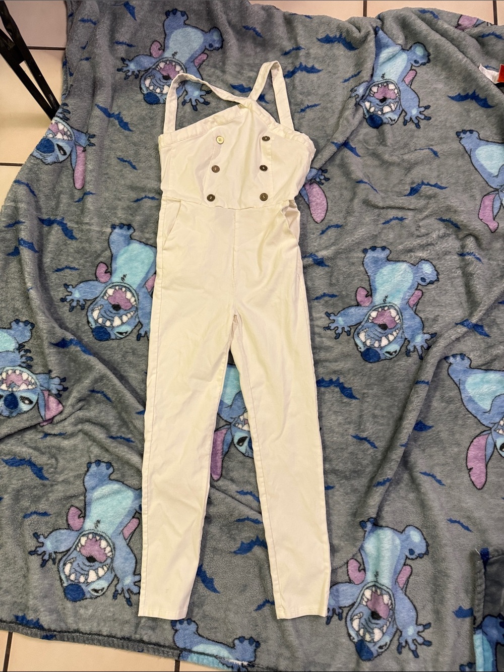 Material Girl Cream High-Waist Button Front Overalls